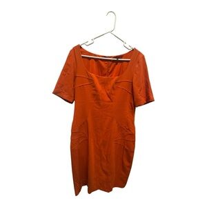 David Meister Orange Sheath Mini Dress